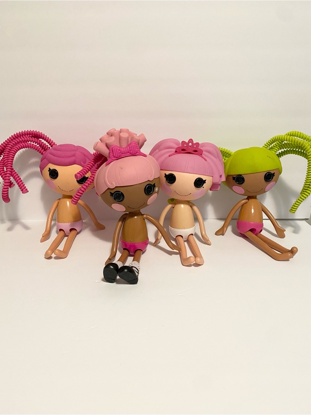Lalaloopsy Full Size Doll Lot Silly Hair Pink Green Jewel Sparkles Pix Flutter